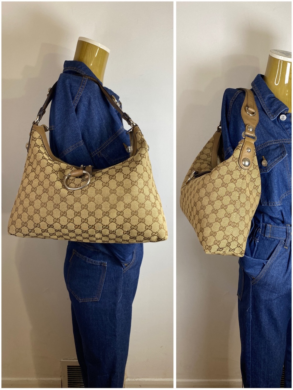 ✨️GUCCI GG Canvas Icon Bit Hobo Bag